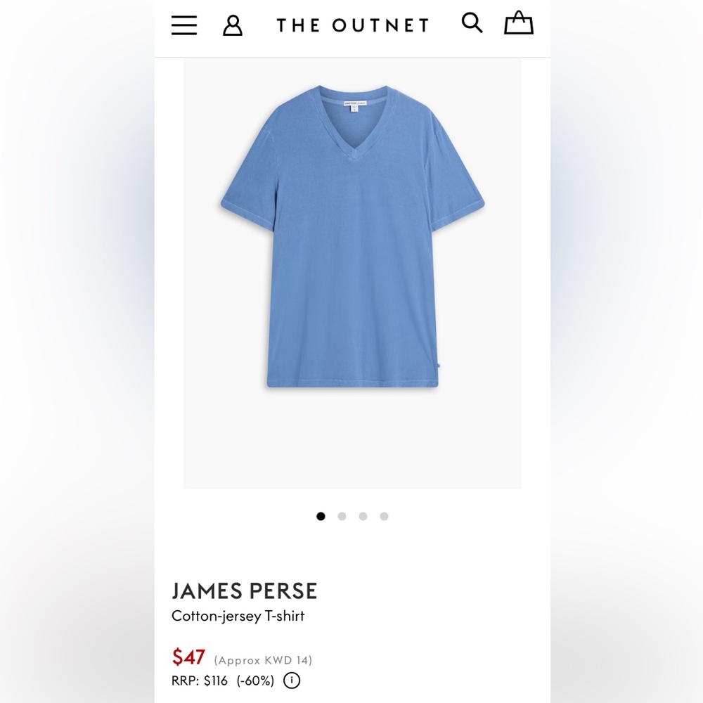 James Perse Size 3 Tall Men’s Blue VNeck Tee Shirt.Short sleeve.EC 100% Cotton - Picture 13 of 14